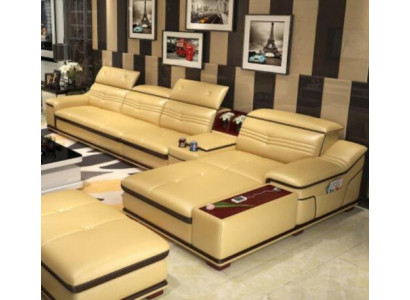 Sëtz Miwwel Wunnlandschaft Luxus Eckcouch Ecksofa L-Form Polster Couche Relax Nei