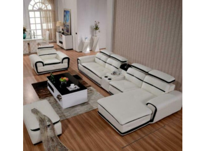 Luxus Eckecksofa L-Form Polster Relax Modern Sëtz Miwwelen Wunnlandschaft