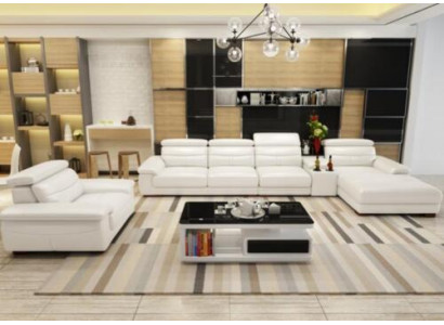 Eckcouch L-Form Konschtlieder Eck Polstersofa Sëtz Design Couchen Sofalandschaft