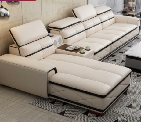 Sofa Miwwel Wunnlandschaft Luxus Eckeckcouch Ecksofa L-Form Polster Modern Sofasen Nei