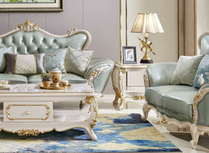 Soffagarnitur Lieder-Sofa Klassesch 2-Stéck-Set 3+2 Plazen Canapé Massivholz