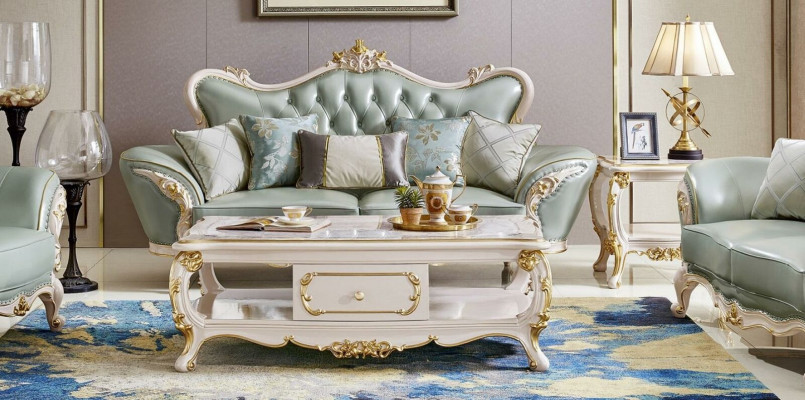 Soffagarnitur Lieder-Sofa Klassesch 2-Stéck-Set 3+2 Plazen Canapé Massivholz
