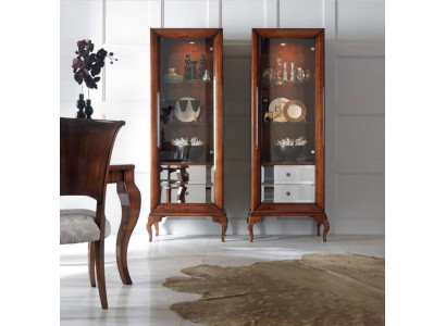 Vitrine Schiefen Vitrinnen Holz Luxus Wunnzëmmer Miwwelen Schaf Brong Barock Nei