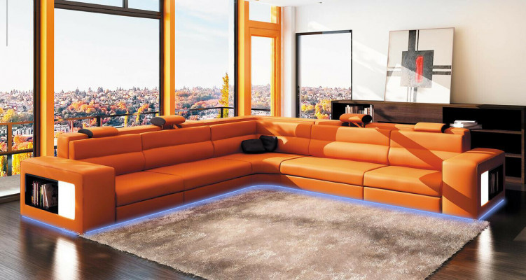 Design XXL Grouss Ecken Polster Eck Sofa Couch Lieder Sofas Garnitur L Form