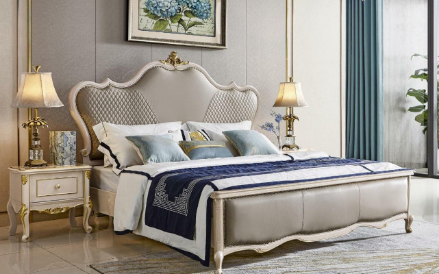 Klassescht Hotel Barock Bett Duebelbett Polsterbett Chesterfield Massivholz