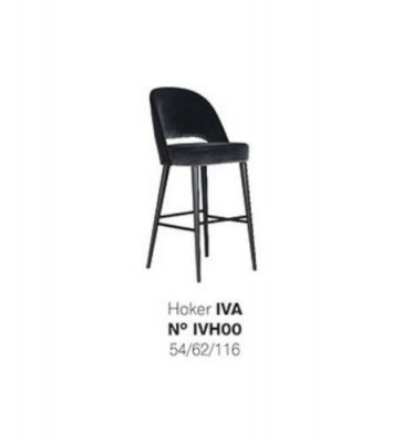 Barhocker Hocker Barstull Stull Modern Polyester Schwaarz Stoff Holz Design Nei