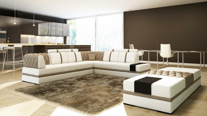 L Form XXL Designer Wunnlandschaft Polster Ecksofa Eck Garnitur Sofa Canapé Eck
