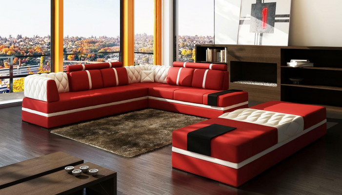 L Form XXL Designer Wunnlandschaft Polster Ecksofa Eck Garnitur Sofa Canapé Eck