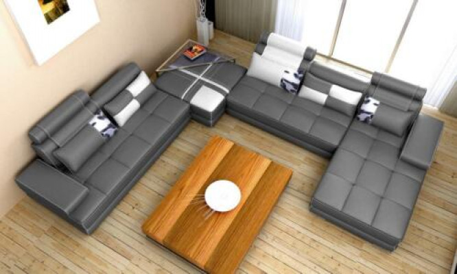 XXL Designer Wunnlandschaft U Form Polster Ecksofa Eck Garnitur Sofa