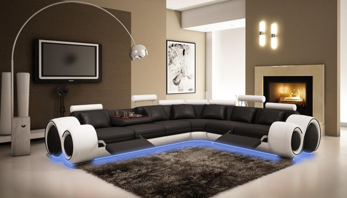 Multifunktionscouch Sofa Polstersofa Ecksouchë Ledersofaen Eck XXL