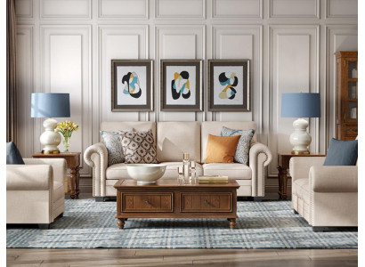 Couch-Garnitur 321 Sëtzer Polstersofa Sofa Textil Sëtz Design Canapé