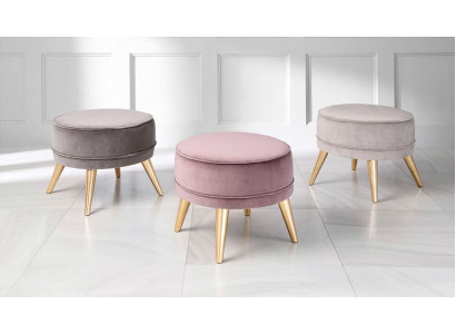 Hocker Sitzhocker Ottoman Pouf Modern Luxus Stoff Design Wunnzëmmer Rosa Rond