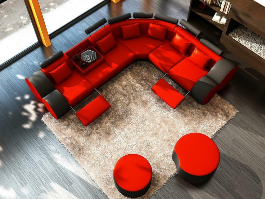 XXL Multifunktionell Liederkanapé Canapé Grouss Sofa Këssen Eckkanapé Dekor Modern