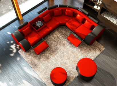 XXL Multifunktionell Liederkanapé Canapé Grouss Sofa Këssen Eckkanapé Dekor Modern