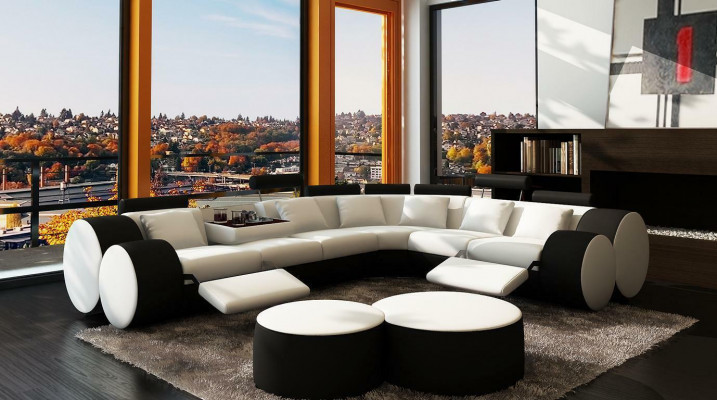 XXL Multifunktionell Liederkanapé Canapé Grouss Sofa Këssen Eckkanapé Dekor Modern