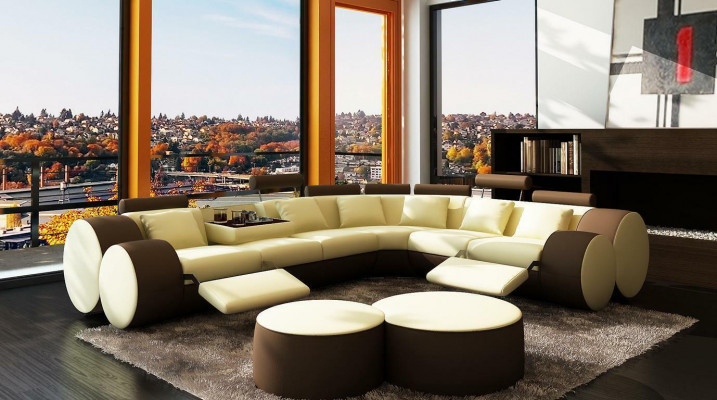 XXL Multifunktionell Liederkanapé Canapé Grouss Sofa Këssen Eckkanapé Dekor Modern