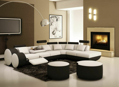 XXL Multifunktionell Liederzofa Zofa Grouss Sofa Gepolsterte Eckzofa Modern