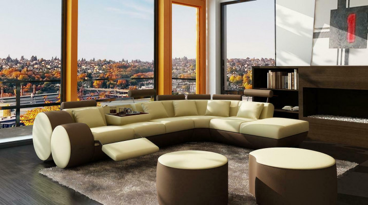 XXL Multifunktionell Liederzofa Zofa Grouss Sofa Gepolsterte Eckzofa Modern