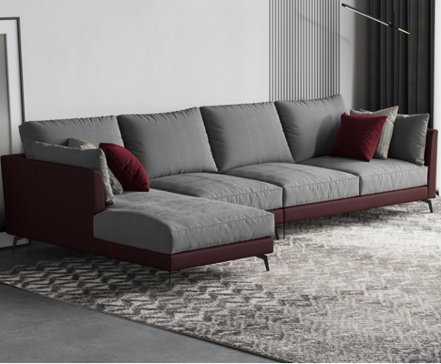 Canapé Ecksofa L-Form Wunnlandschaft Sofa Polster Garnitur Stoff Sofas Miwwelen