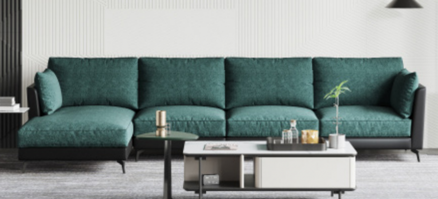 Canapé Ecksofa L-Form Wunnlandschaft Sofa Polster Garnitur Stoff Sofas Miwwelen