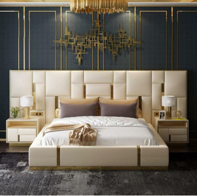 Bett Këssen Design Luxus Holz Duebel Hotel Better Bestietnes Schlofzëmmer