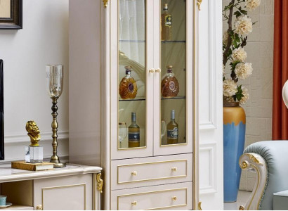 Vitrinn Glas Schaf Wunnzëmmer Schaufenster 2-diereg Vitrinnen Barock