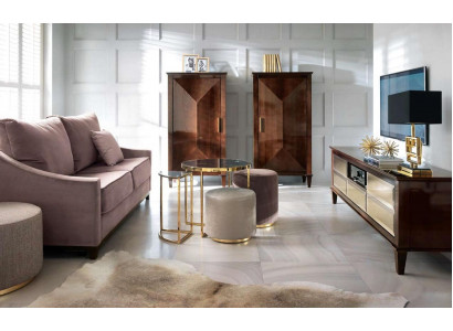 Garnitur Wunnzëmmer Sofa Hocker Schaf rtv Luxus Holz Sofas Sëtzer Set Nei 7tlg