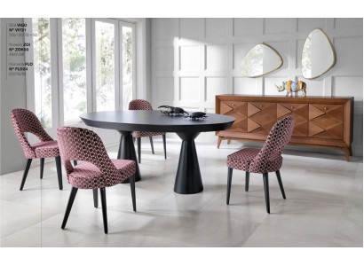 Iessgrupp Luxus Iesszëmmer Iessék Eckiessdësch Garnitur Stull Säitebord Holz 6tlg