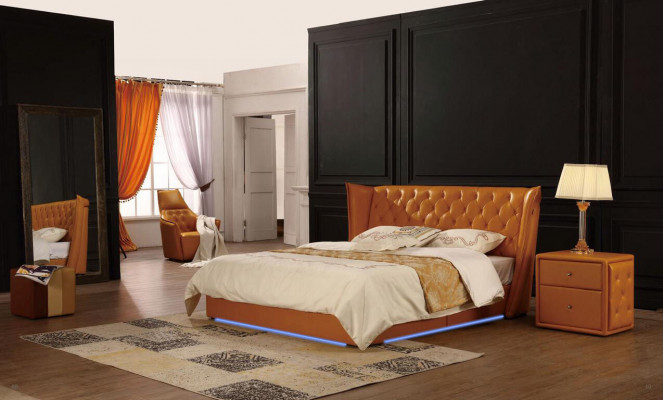 Designer-Doppelbett, Bett, Better, Lieder, Chesterfield, Luxus, Hotel, Schlofzëmmer.