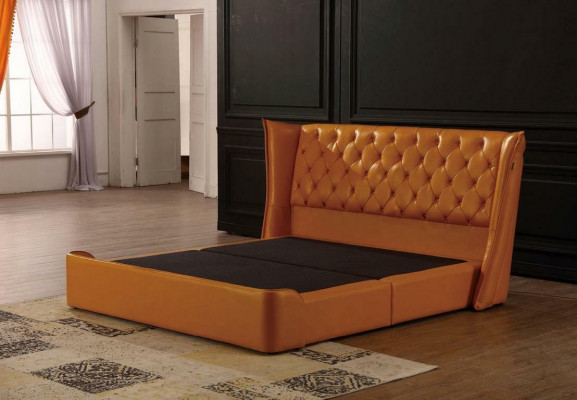 Designer-Doppelbett, Bett, Better, Lieder, Chesterfield, Luxus, Hotel, Schlofzëmmer.