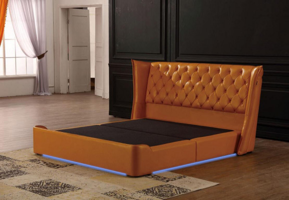 Designer-Doppelbett, Bett, Better, Lieder, Chesterfield, Luxus, Hotel, Schlofzëmmer.