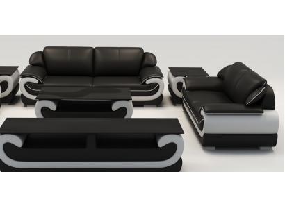 Ledercouch Canapé Wunnlandschaft 3+2 Sëtzer Design Modern Sofa 0615