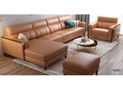 Sëtz Miwwelen Wunnlandschaft Luxus Konschtleed Ecksofa L-Form Polstermiwwelen Garnitur