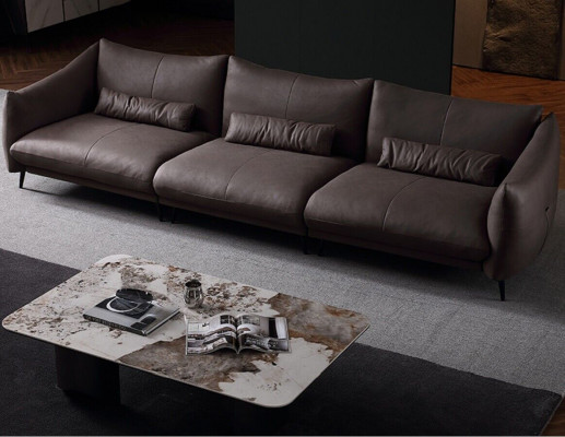 Designer Canapé Sofa Polsterstoff Italienesch Miwwelen Sofa 4 Sëtzer