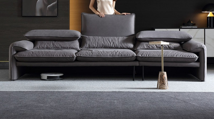 Design Sofas XXL Sofa 4 Sëtzer Textil Grouss Nei Wunnzëmmer Couch Polster.