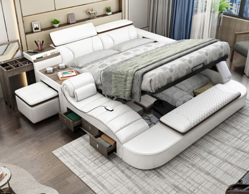 Luxus Bett Bett Lieder Better 180x200 Multifunktion Schlofzëmmer Lee Regaler