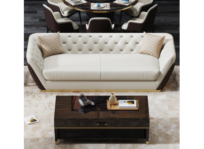 Sofa 3-Sëtzer Canapé Wunnlandschaft Garnitur Deko Design Modern Sofa Sëtz