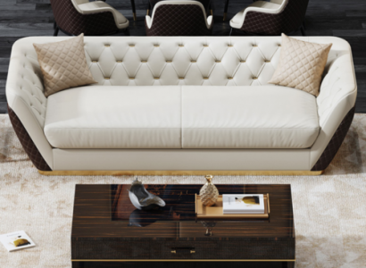 Sofa 3-Sëtzer Canapé Wunnlandschaft Garnitur Deko Design Modern Sofa Sëtz
