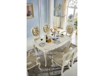 Barock Iessdësch Dësch Iesszëmmer Design Wunnzëmmer Garnitur Grupp Holz