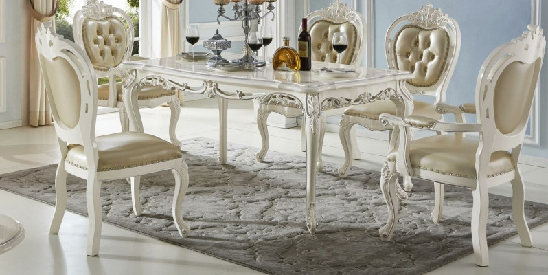 Barock Iessdësch Dësch Iesszëmmer Design Wunnzëmmer Garnitur Grupp Holz