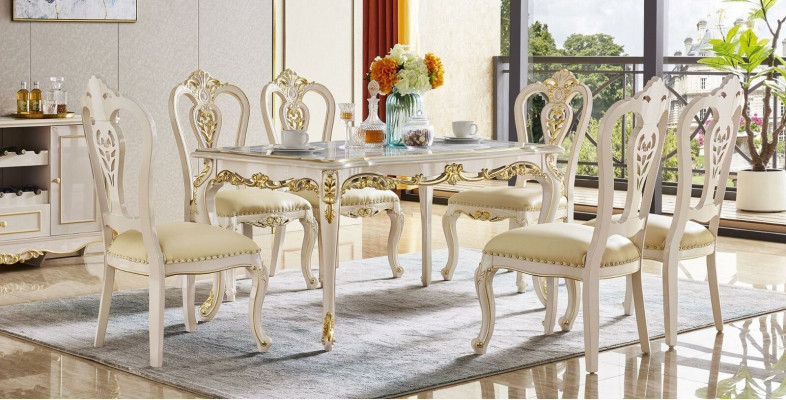 Design-Set Still Lehnstull Stull Grupp 4x Stull Iesszëmmer Nei Garnitur Barock