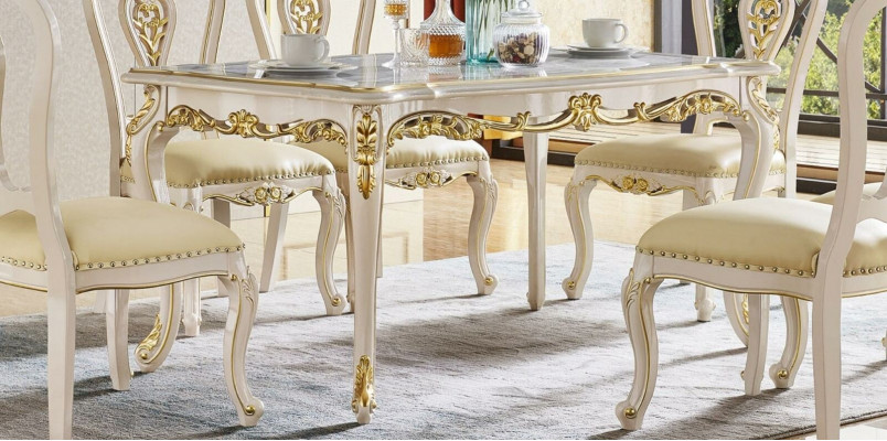 Design-Set Still Lehnstull Stull Grupp 4x Stull Iesszëmmer Nei Garnitur Barock