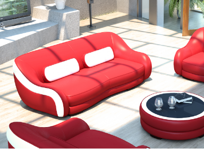 3-sëtzer (ouni 2+1) Sofa Canapé Polster Canapéen Sofae Lieder Sitz Design