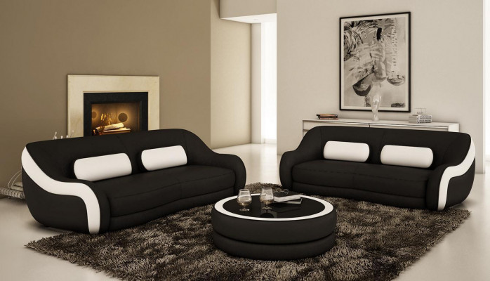 3-sëtzer (ouni 2+1) Sofa Canapé Polster Canapéen Sofae Lieder Sitz Design