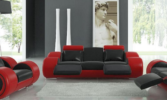 Ledercouch Couch Wunnlandschaft 3 Sëtzer Design Modern Sofa 3SëtzerBerlin
