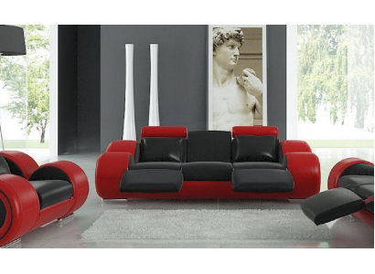 Ledercouch Couch Wunnlandschaft 3 Sëtzer Design Modern Sofa 3SëtzerBerlin