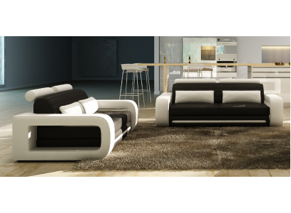Ledercouch Couch Wunnlandschaft 3+2 Sëtzer Design Modern Sofa Sofagarnitur