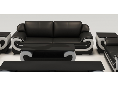 Ledercouch Canapé Wunnlandschaft 3 Sëtz Design Modern Canapéen