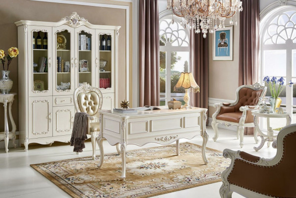 Luxus Schreifdësch Bureau Antik Stil Barock Office Rokoko Barock Dëscher
