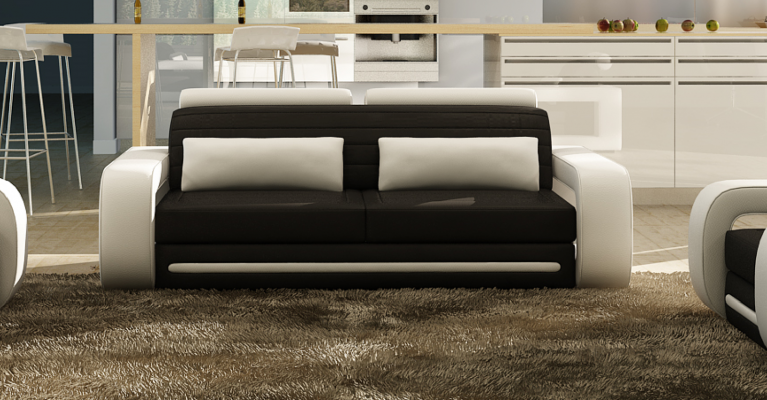 Ledercouch Couchen Sofas Couchen 3 Sëtzer Design Modern Sofa 3-Sëtzer Davos
